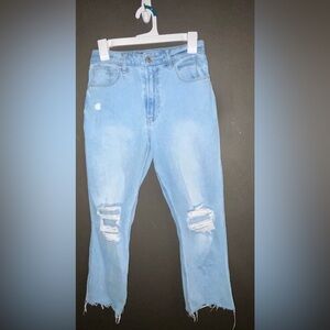 Hollister WOMENS Sky Blue Relaxed Jeans